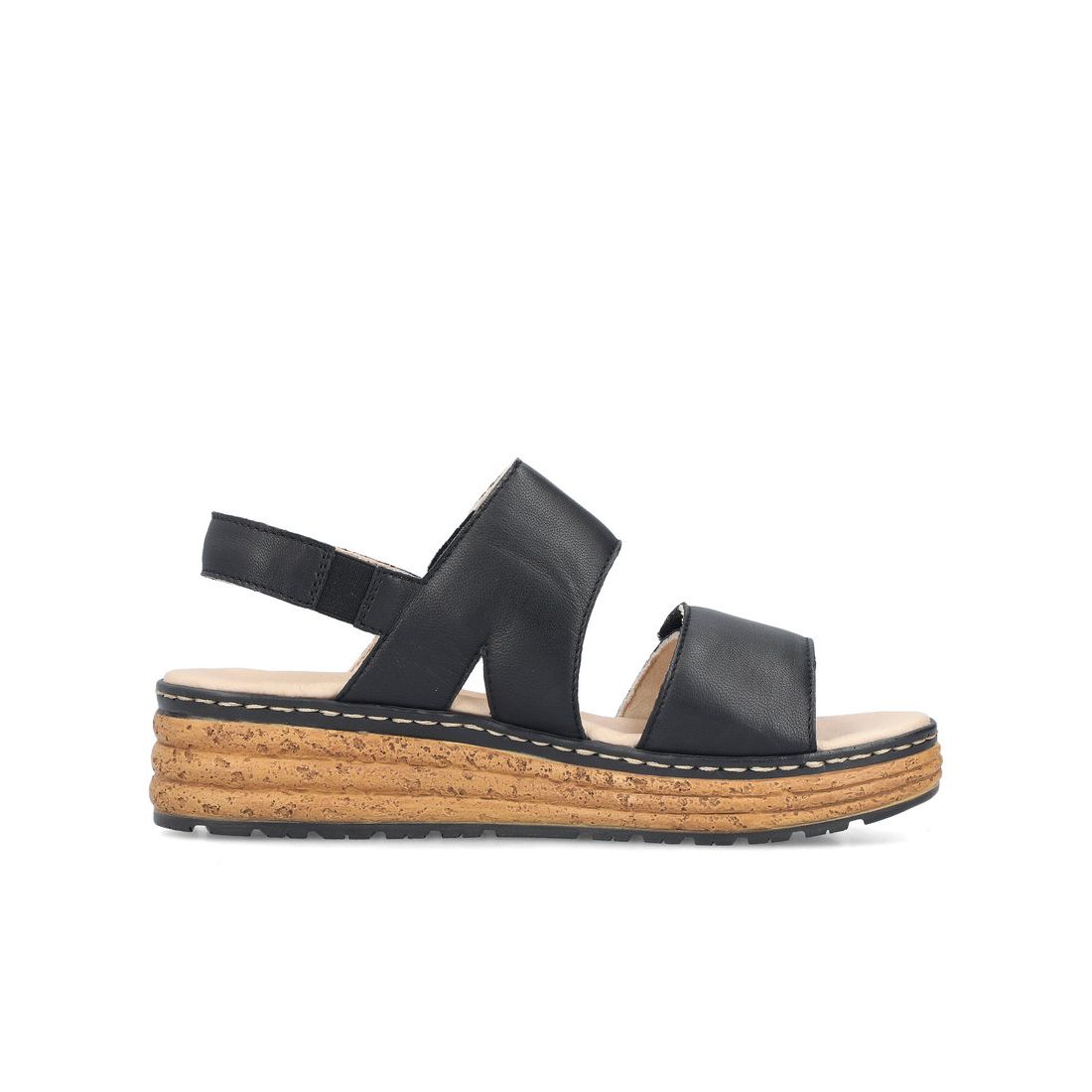 detail Dámské kožené sandály Rieker 62761-00 černá