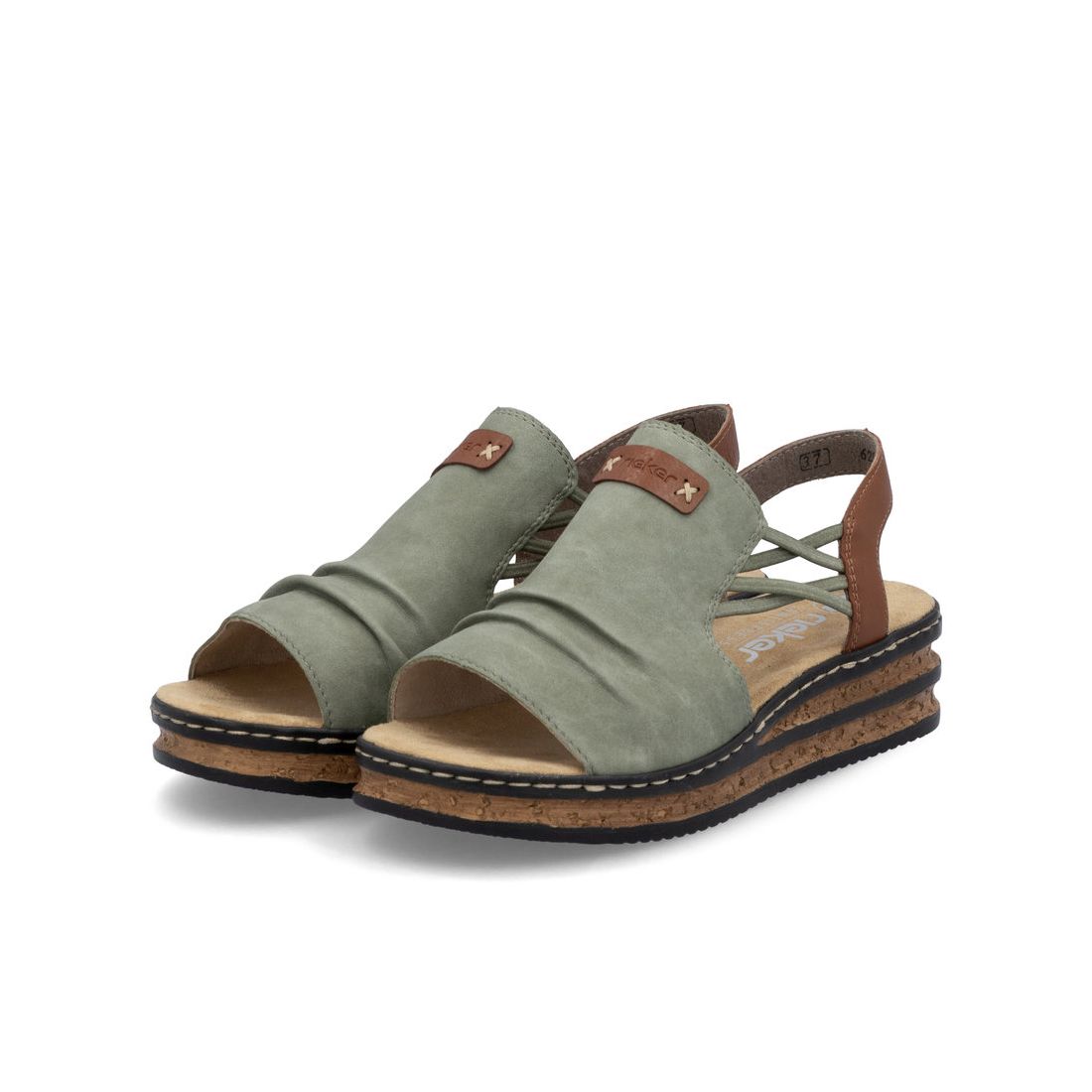 detail Dámské sandály Rieker 62962-52 zelená