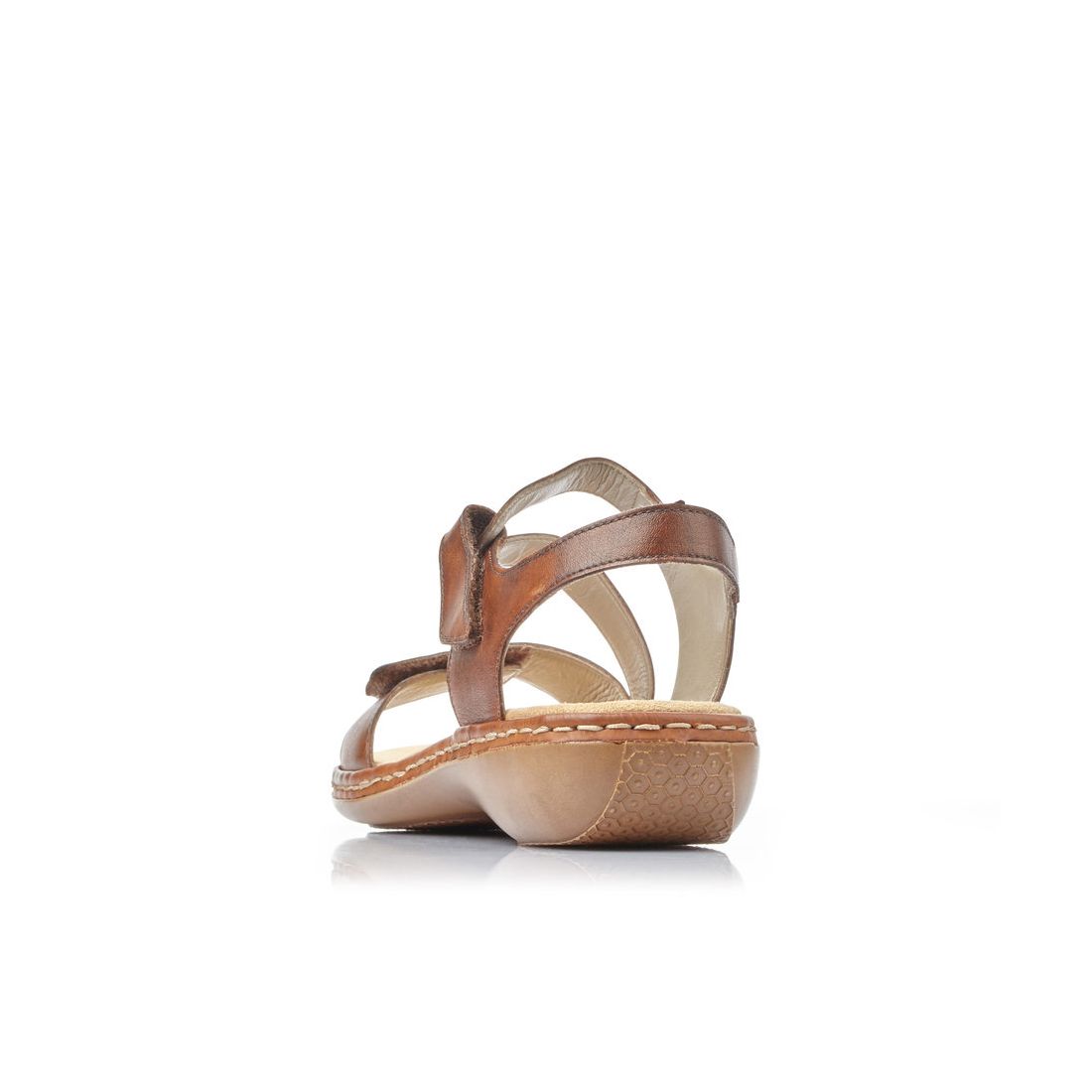 detail Dámské kožené sandály Rieker 659C7-24 hnědá