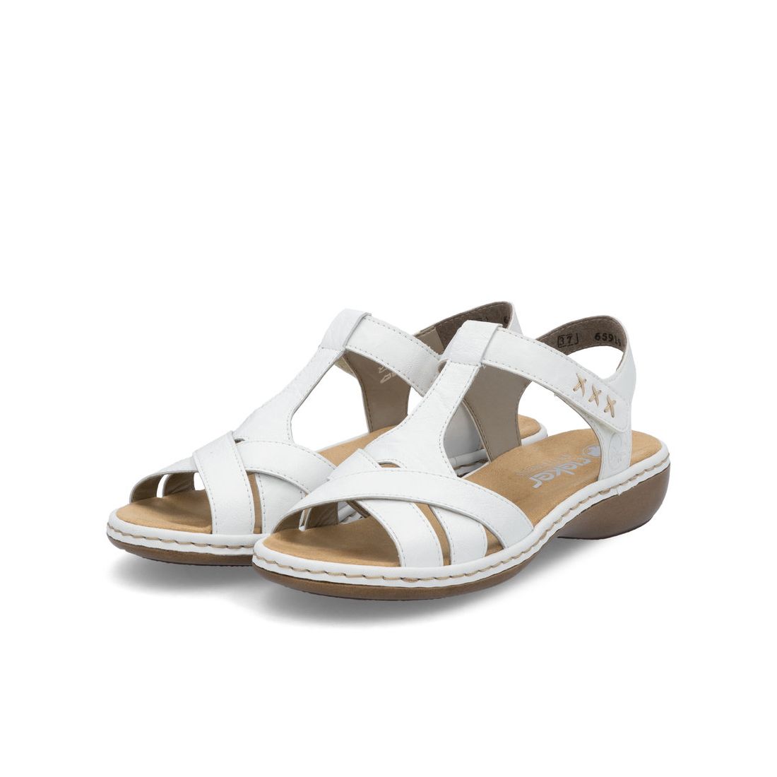 detail Dámské kožené sandály Rieker 65919-80 bílá