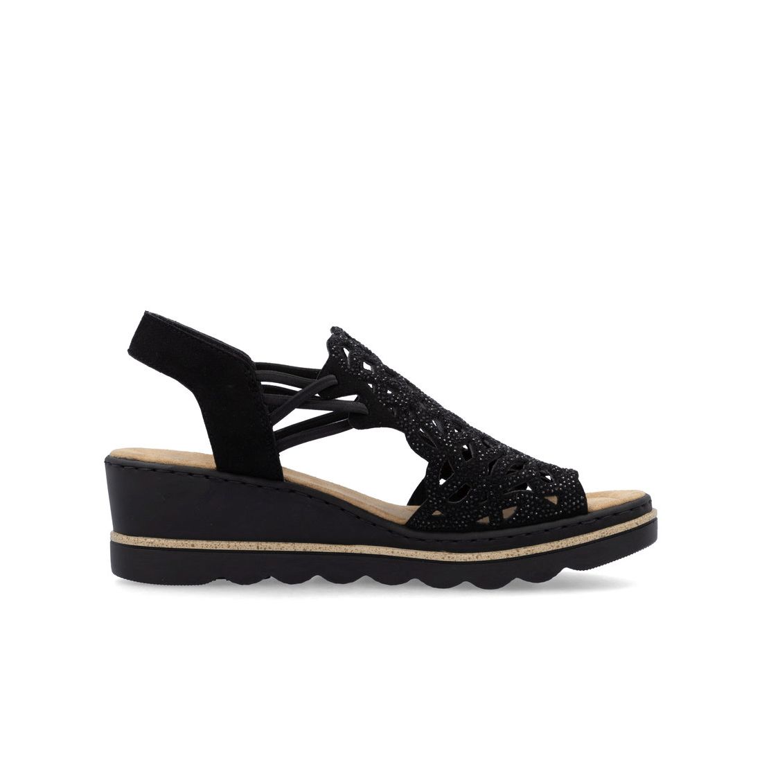 detail Dámské sandály Rieker 67465-00 černá