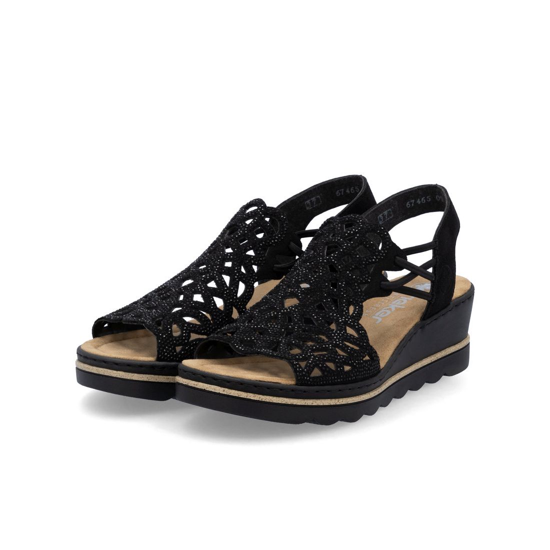 detail Dámské sandály Rieker 67465-00 černá