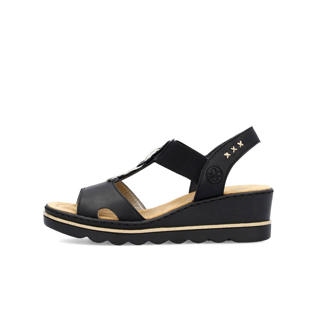 detail Dámské sandály Rieker 67498-00 černá