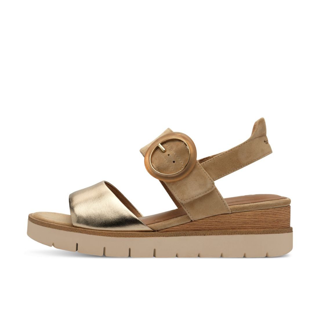detail Dámské kožené sandály Tamaris 28206-42 445 béžová, zlatá