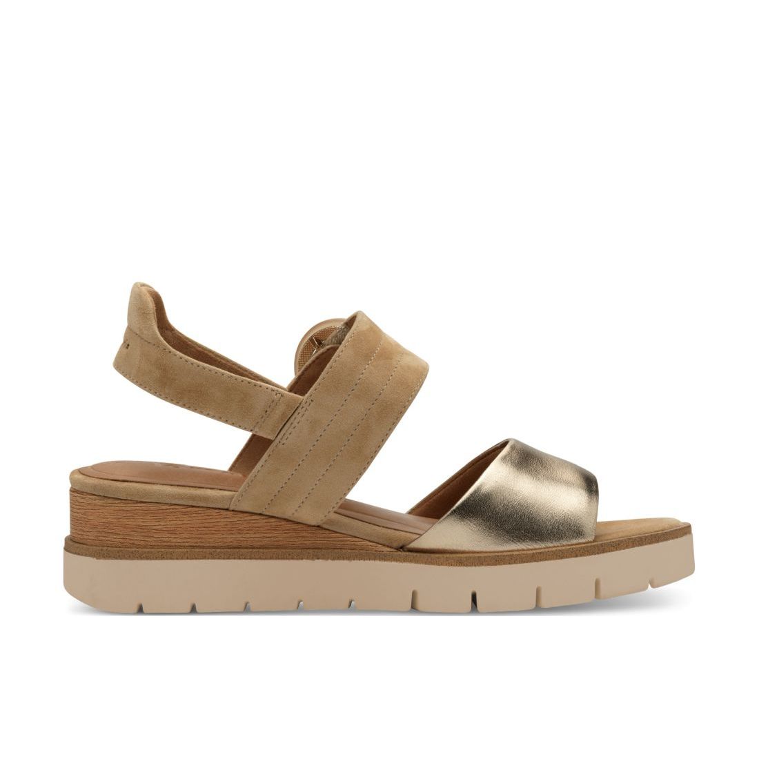 detail Dámské kožené sandály Tamaris 28206-42 445 béžová, zlatá