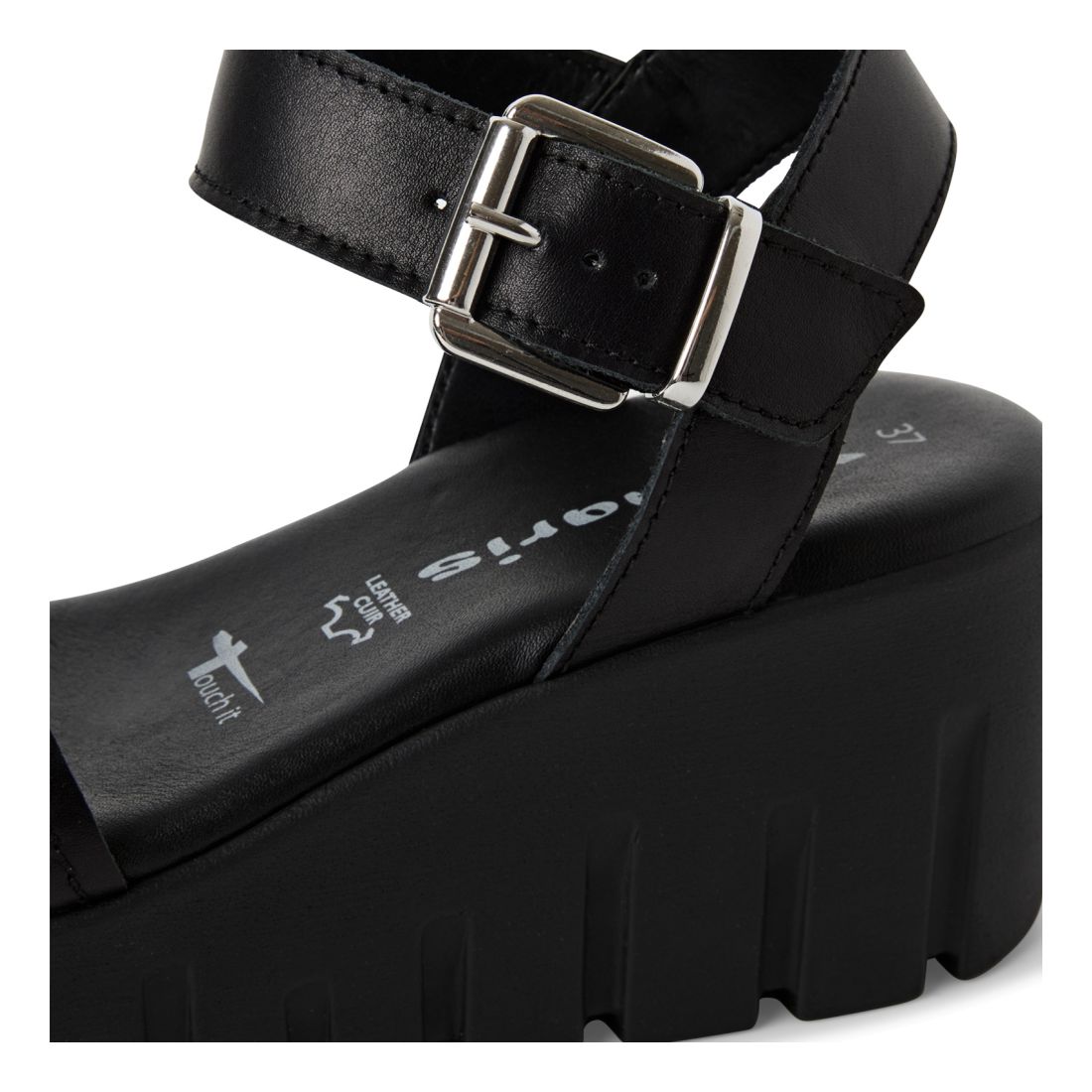 detail Dámské kožené sandály Tamaris 28712-42 003 černá