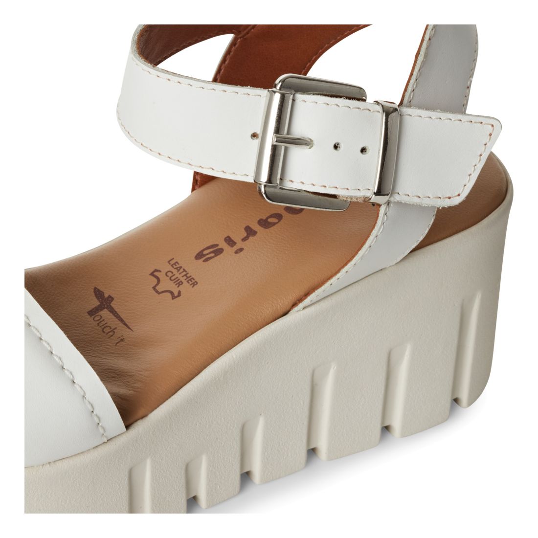 detail Dámské kožené sandály Tamaris 28712-42 117 bílá