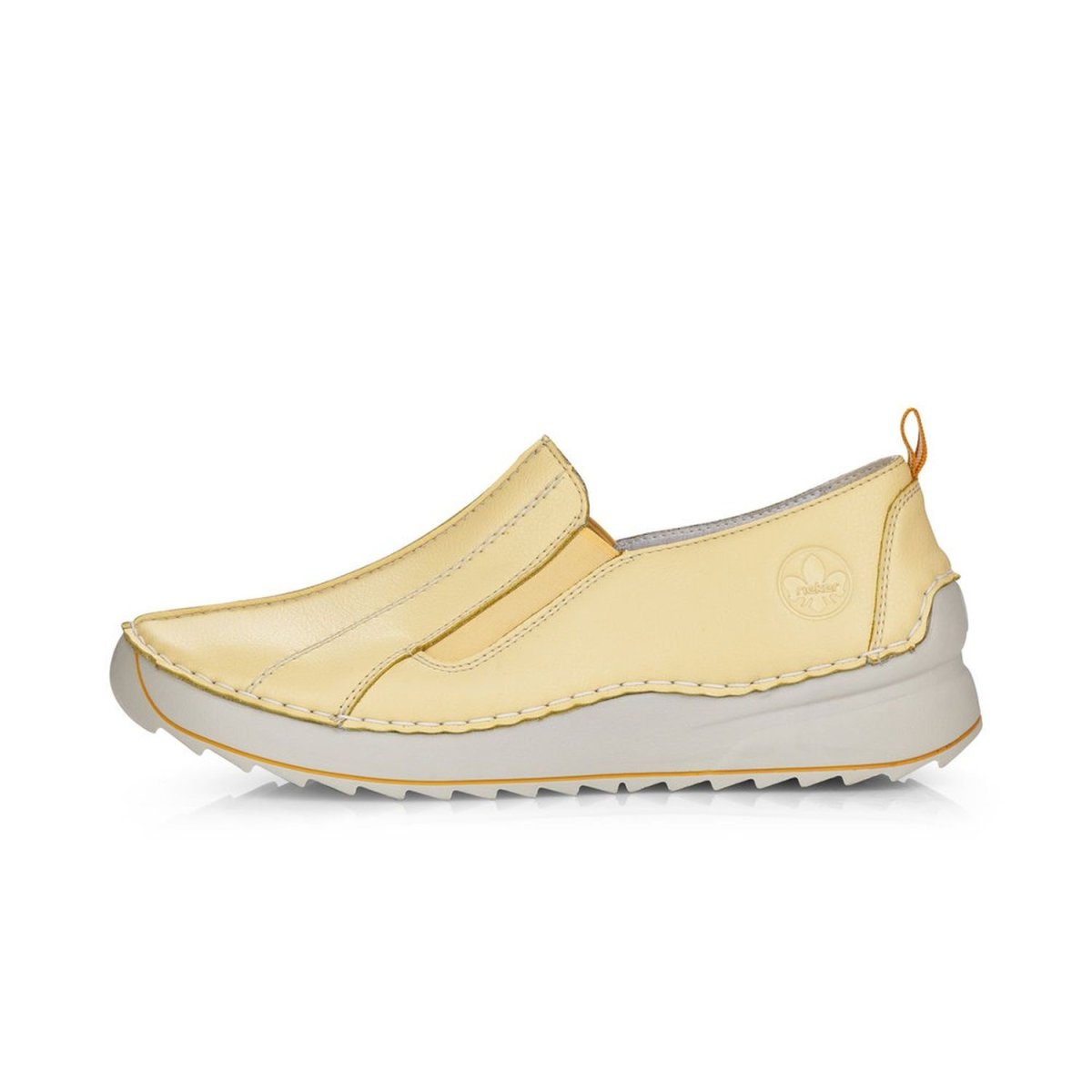 detail Dámské kožené mokasíny Rieker 51593-68 žlutá