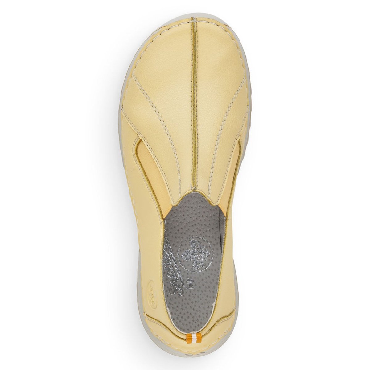 detail Dámské kožené mokasíny Rieker 51593-68 žlutá