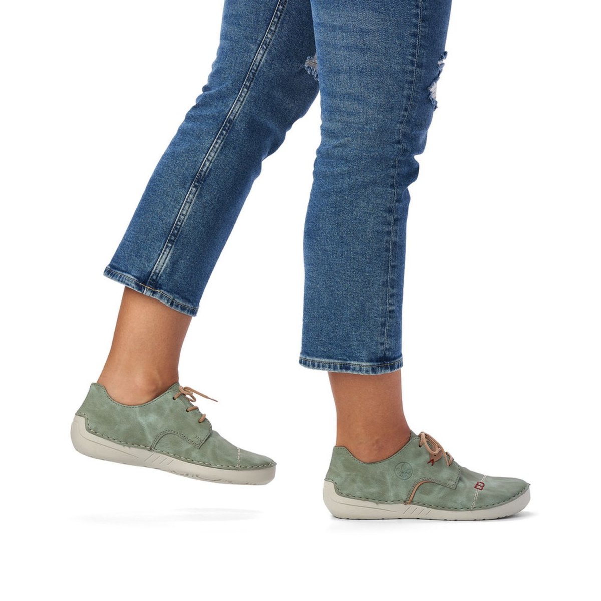 detail Dámské polobotky Rieker 52528-52 zelená