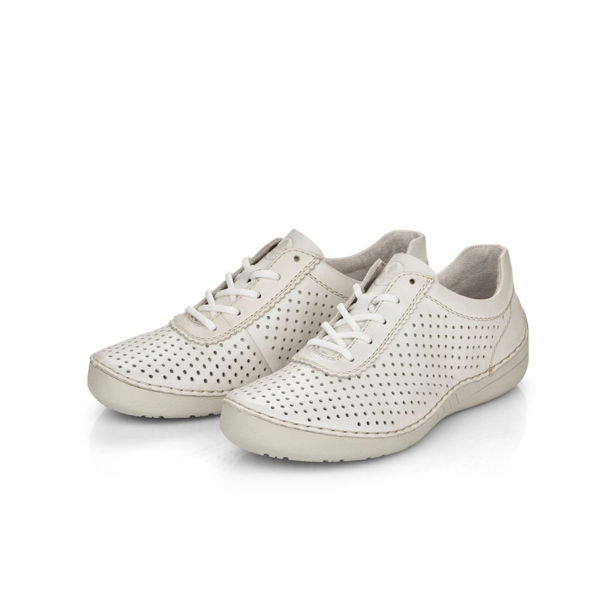 detail Dámské kožené polobotky Rieker 52529-80 bílá