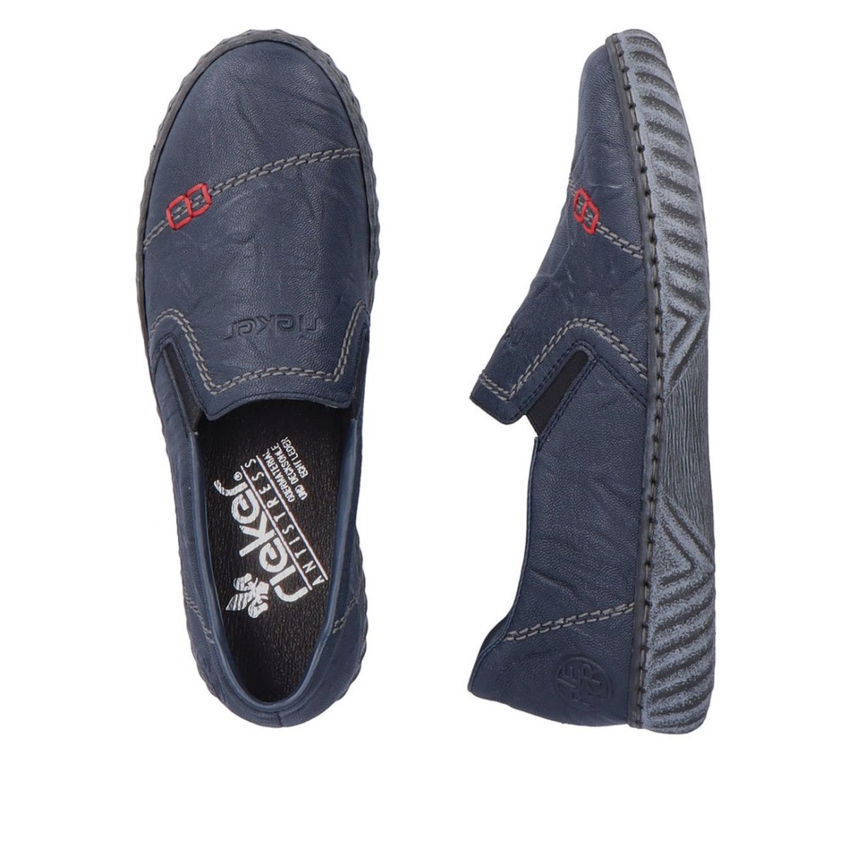 detail Dámské kožené polobotky Rieker N0958-14 modrá