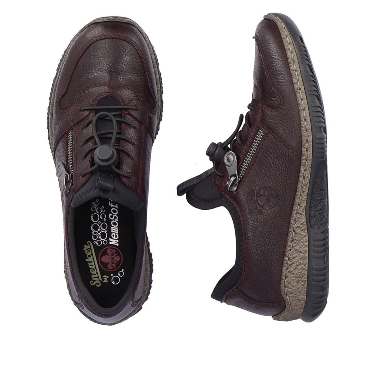 detail Dámské kožené polobotky Rieker N32G0-35 vínová