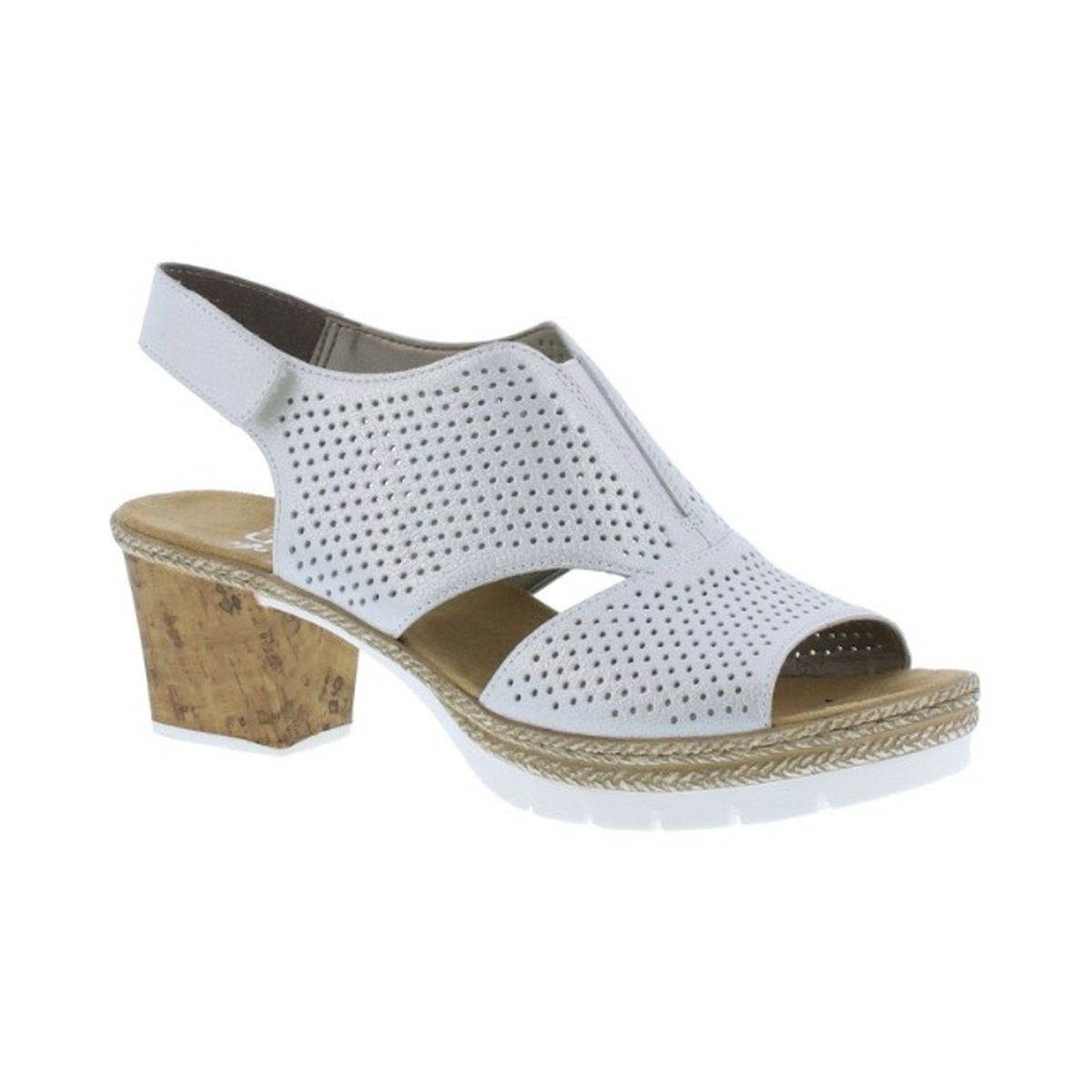 detail Dámské kožené sandály Rieker V2945-80 bílá