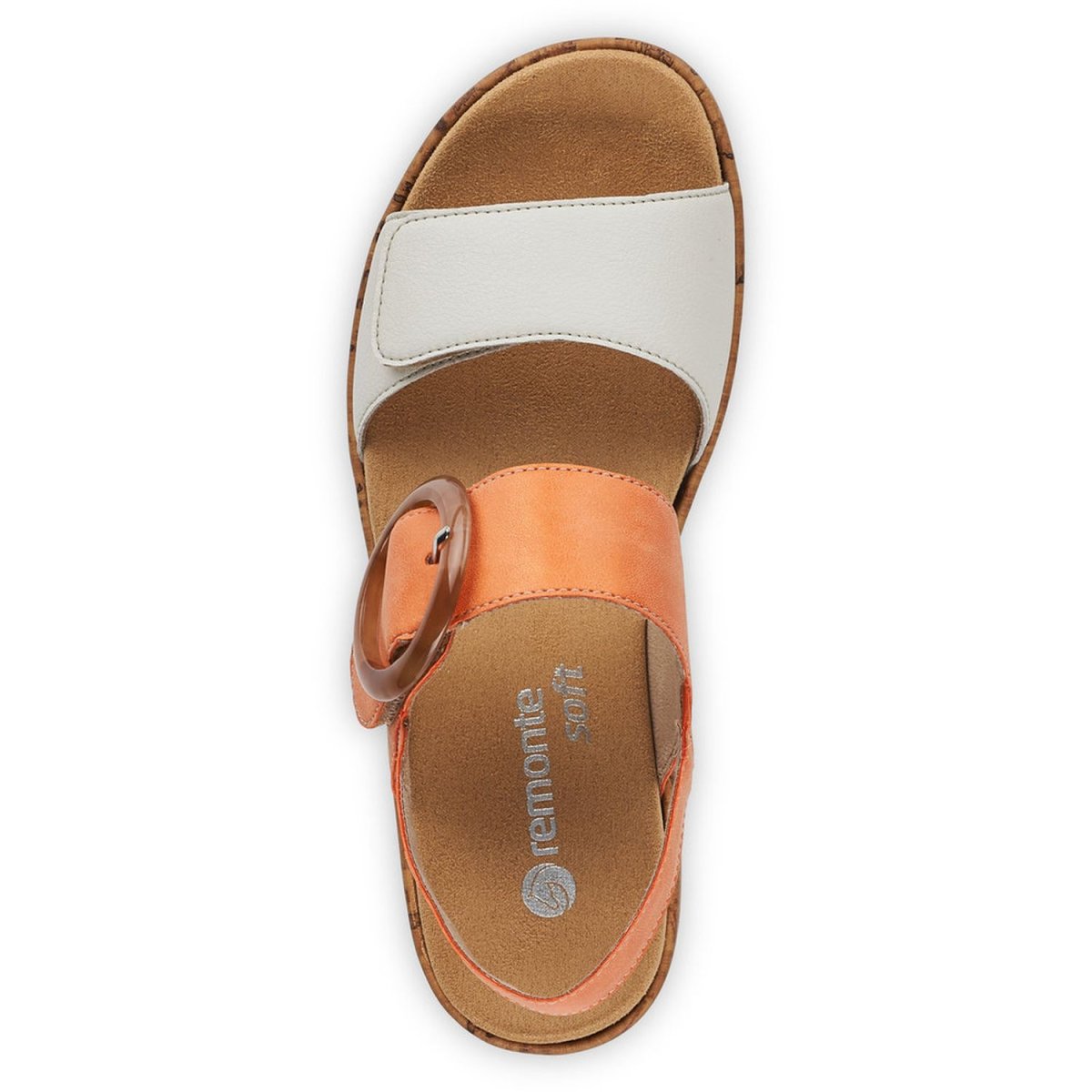 detail Dámské kožené sandály Remonte R6853-38 oranžová
