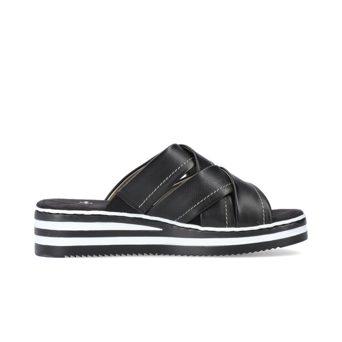 detail Dámské kožené pantofle Rieker V0250-00 černá