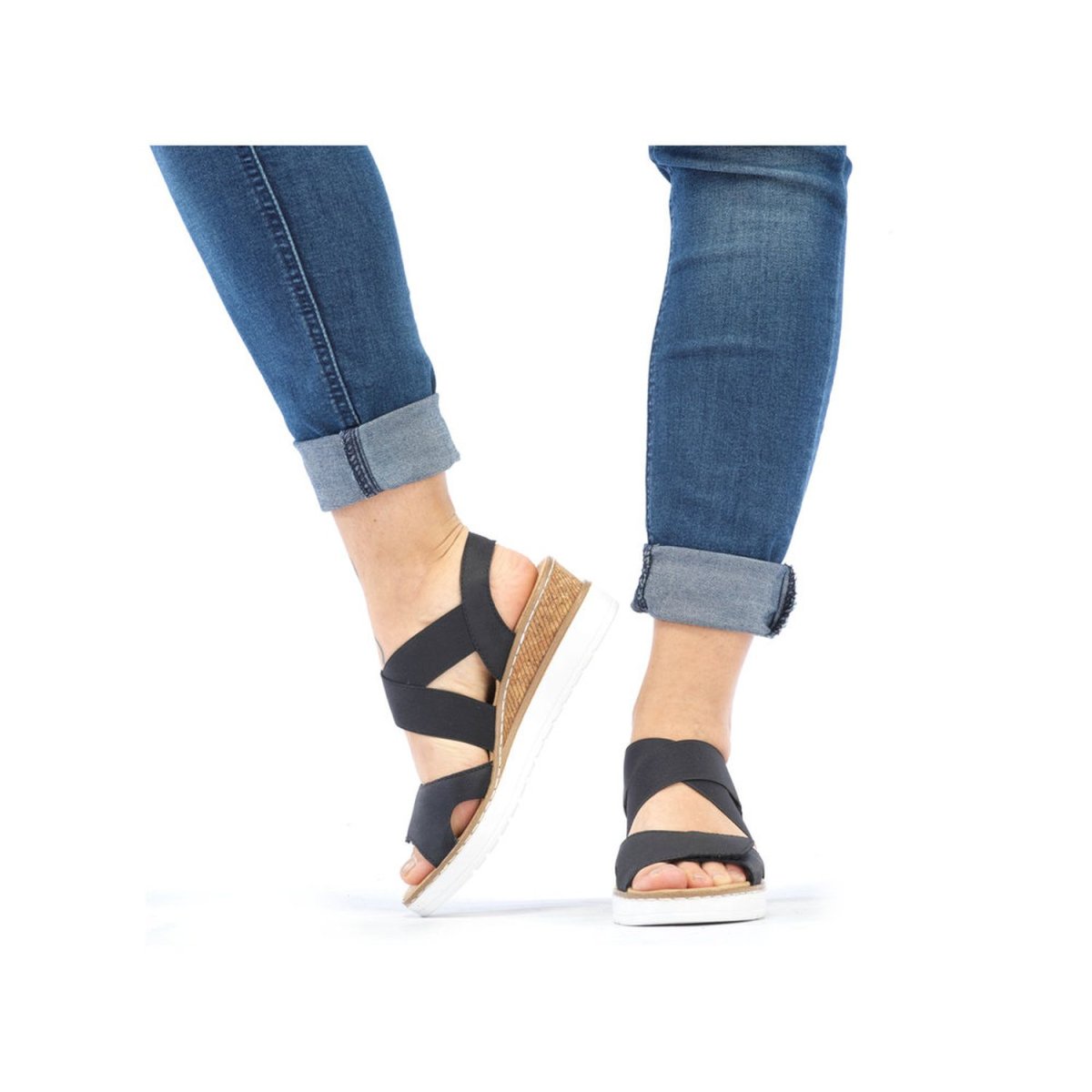 detail Dámské sandály Rieker V38G8-00 černá