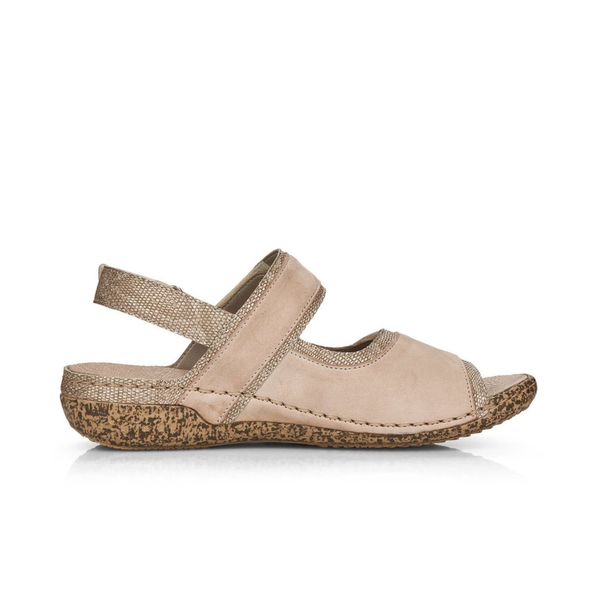 detail Dámské kožené sandály Rieker V7284-60 béžová