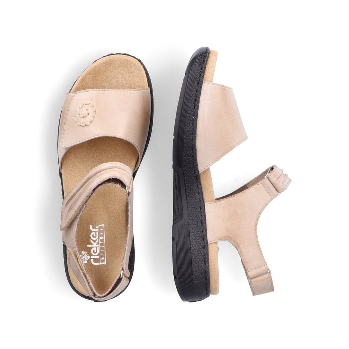 detail Dámské kožené sandály Rieker V8161-62 béžová