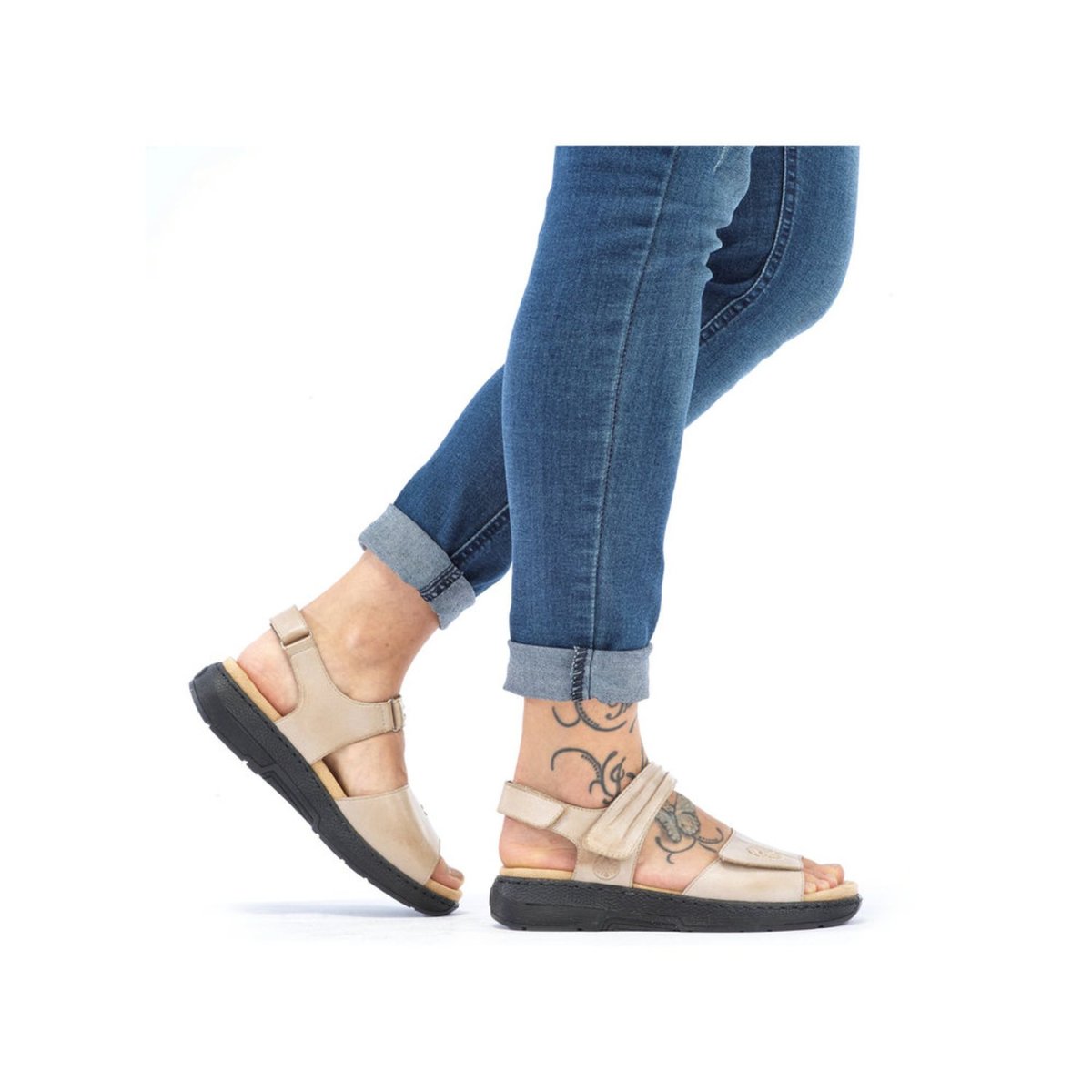 detail Dámské kožené sandály Rieker V8161-62 béžová