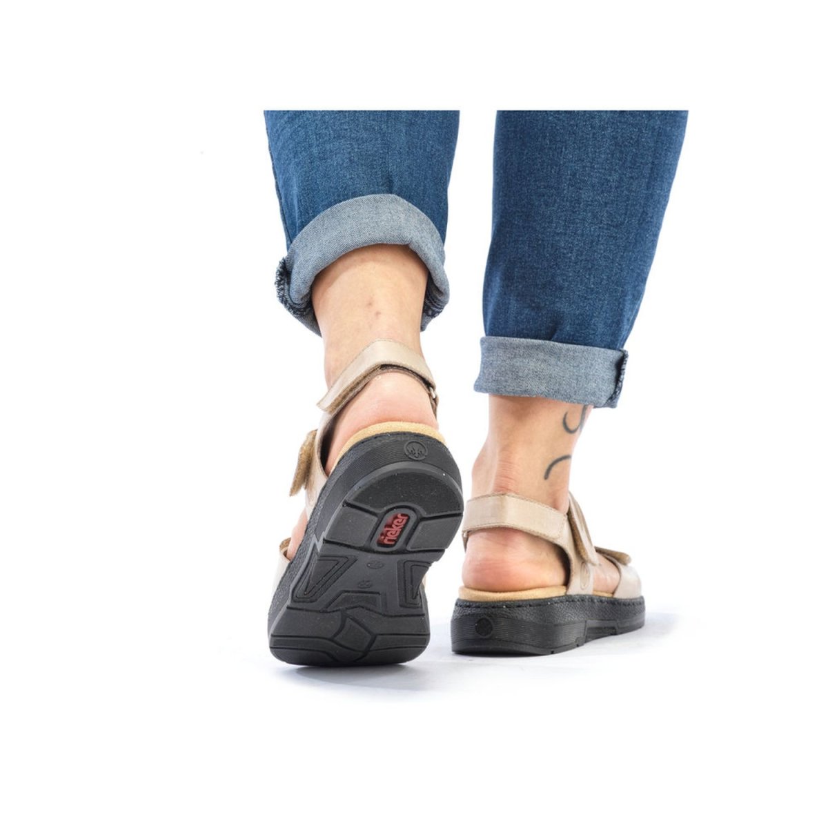 detail Dámské kožené sandály Rieker V8161-62 béžová