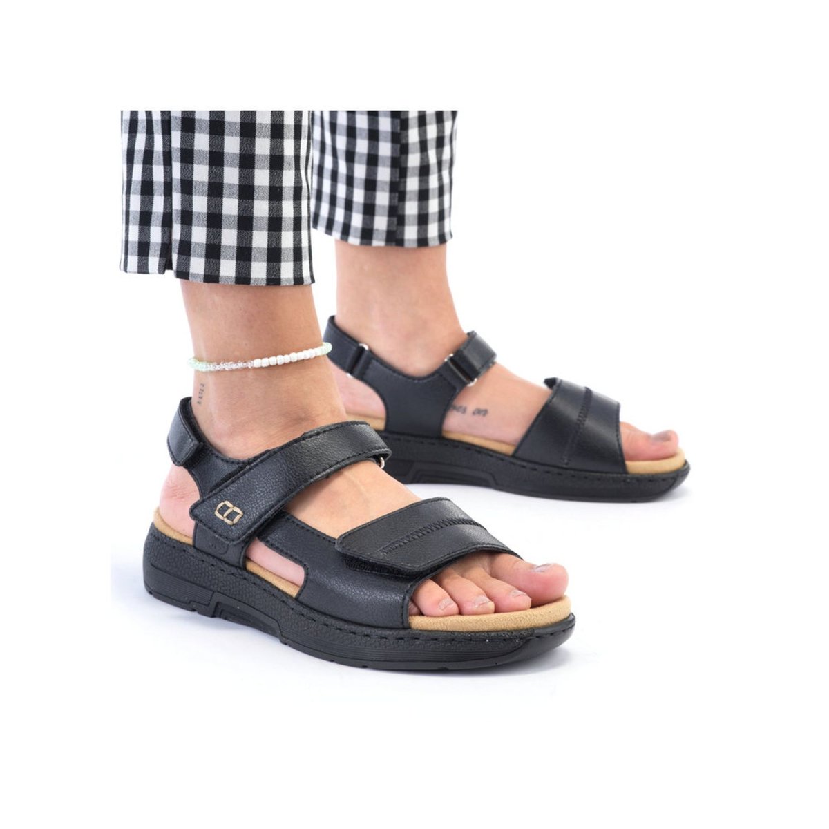 detail Dámské kožené sandály Rieker V8164-00 černá