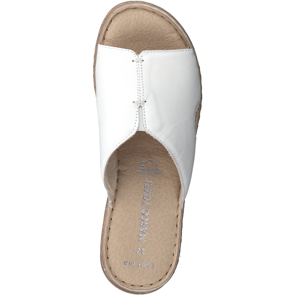 detail Dámské kožené pantofle Marco Tozzi 27901-20 100 bílá