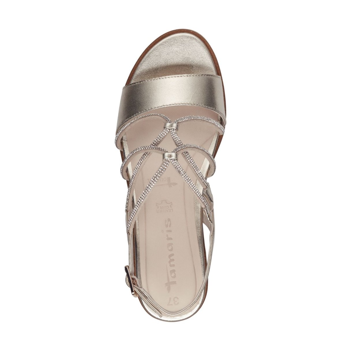 detail Dámské kožené sandály Tamaris 28257-42 933 zlatá