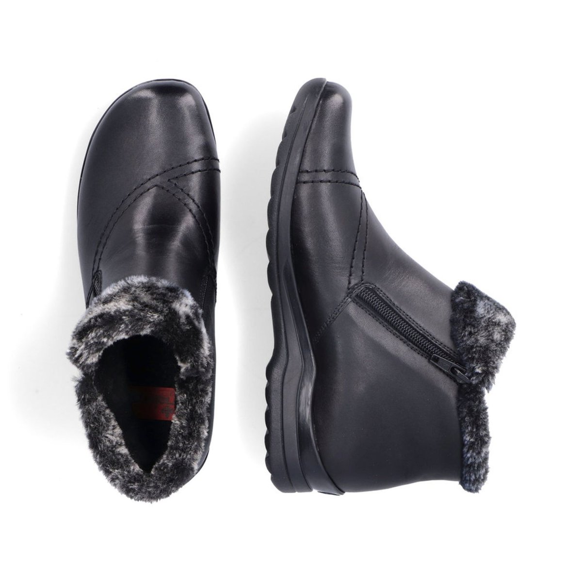 detail Dámská kožená kotníková obuv Rieker L1868-00 černá