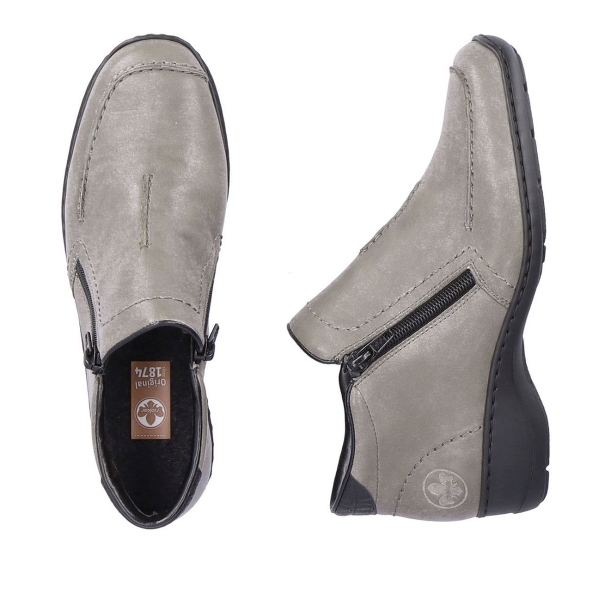 detail Dámská kožená kotníková obuv Rieker 58386-42 šedá