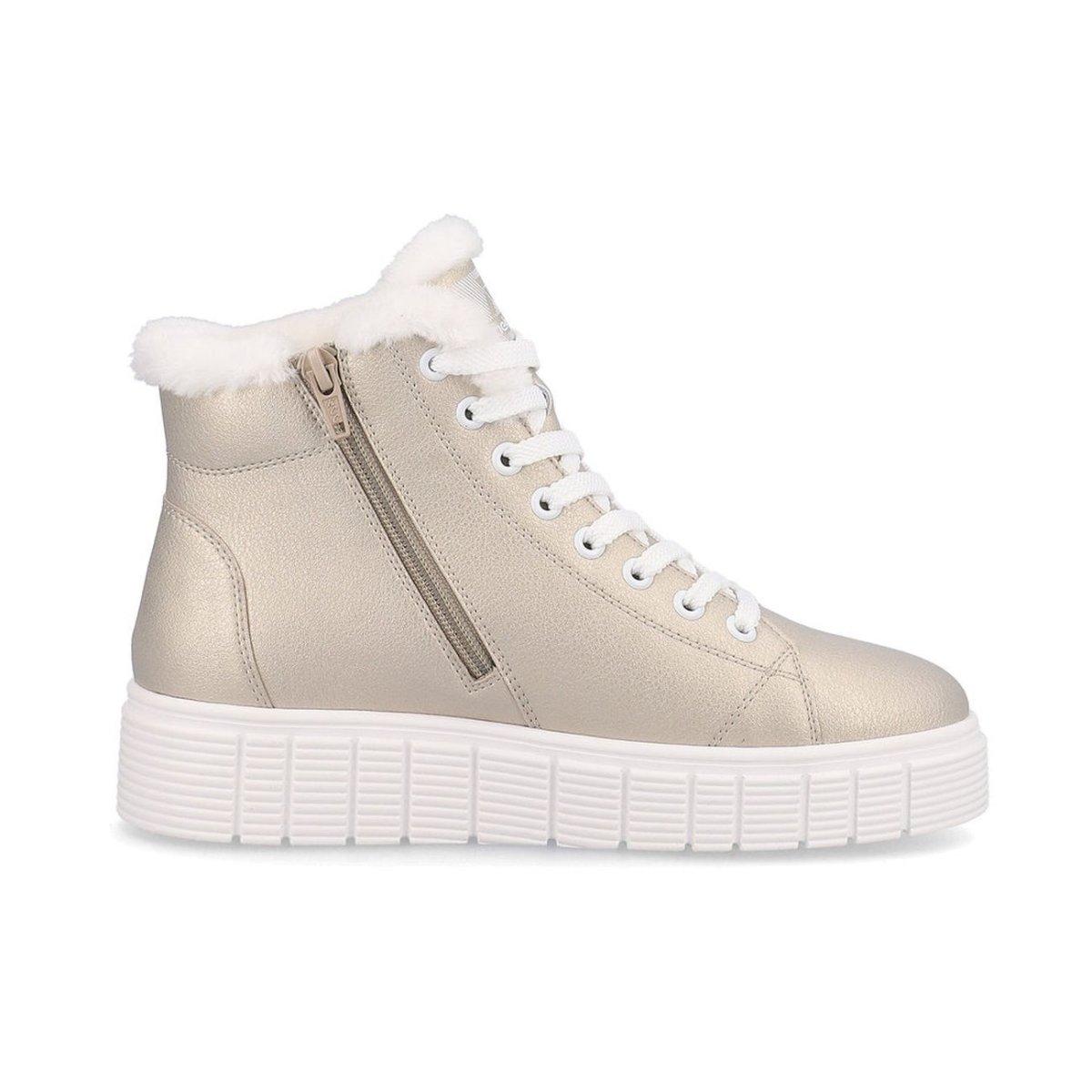 detail Dámská kožená kotníková obuv Rieker W1071-90 zlatá