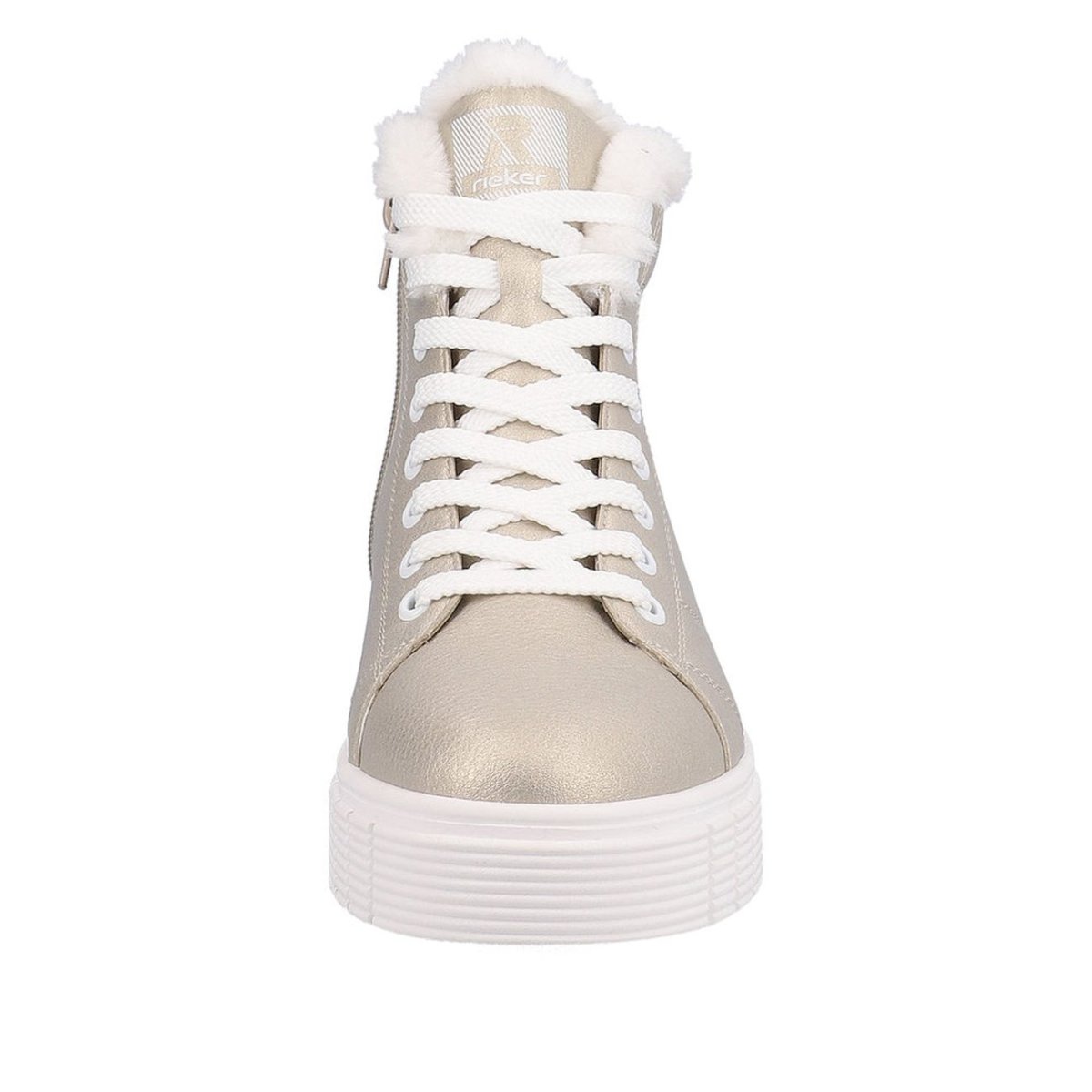 detail Dámská kožená kotníková obuv Rieker W1071-90 zlatá