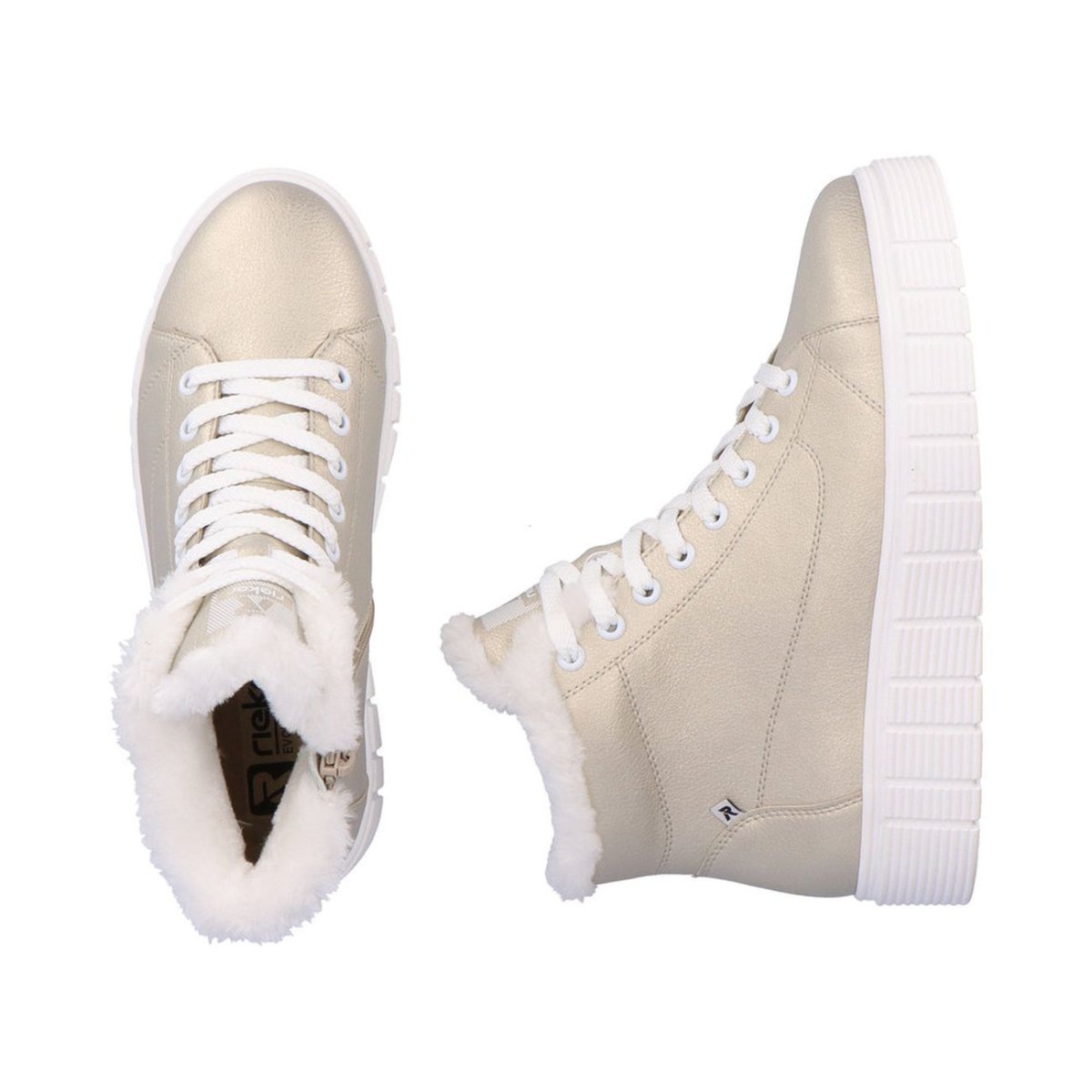 detail Dámská kožená kotníková obuv Rieker W1071-90 zlatá