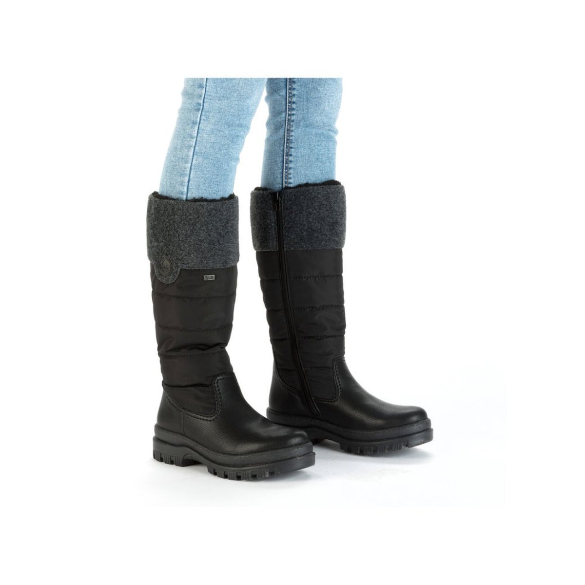 detail Dámské kozačky Rieker X9090-00 černá