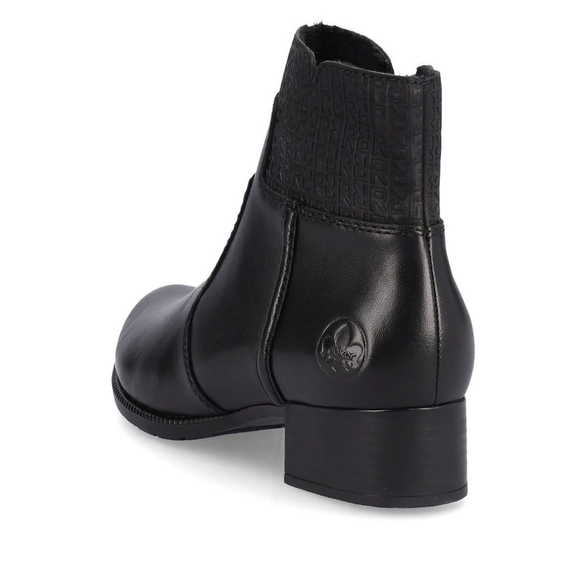 detail Dámská kožená kotníková obuv Rieker 78653-00 černá