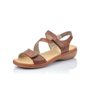 Dámské kožené sandály Rieker 659C7-24 hnědá