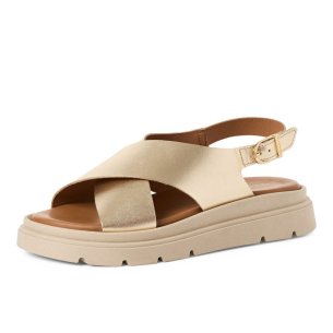 Dámské kožené sandály Tamaris 28270-42 933 zlatá