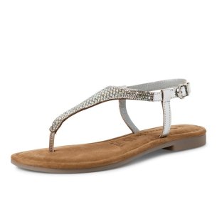 Dámské kožené sandály Tamaris 28132-44 919 stříbrná