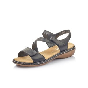 Dámské kožené sandály Rieker 659C7-00 černá