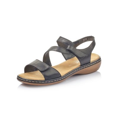 Dámské kožené sandály Rieker 659C7-00 černá