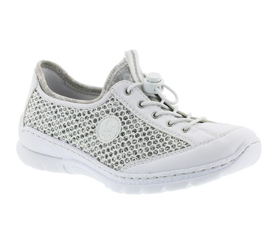 detail Dámské polobotky Rieker N22M6-80 bílá