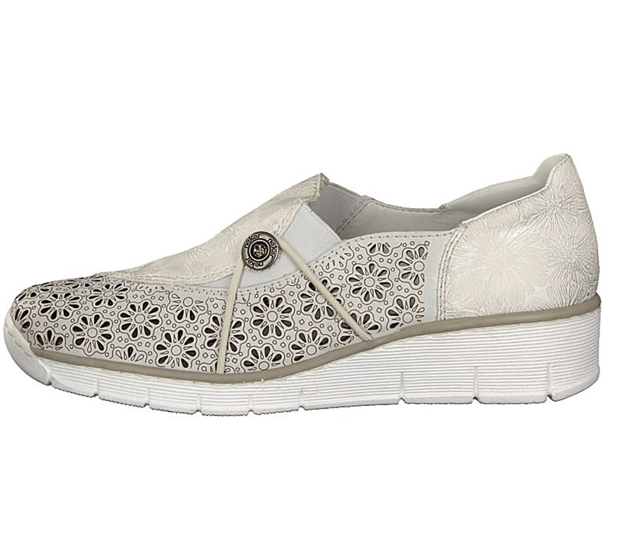 detail Dámské polobotky Rieker 537N8-80 bílá