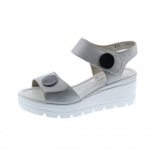 Dámské kožené sandály Remonte D1565-90 stříbrná