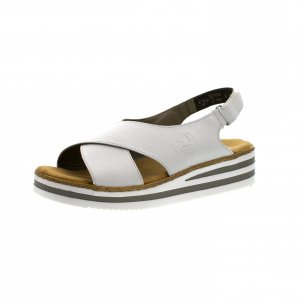 Dámské kožené sandály Rieker V0271-80 bílá