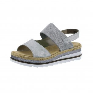 Dámské kožené sandály Rieker V7982-90 šedá