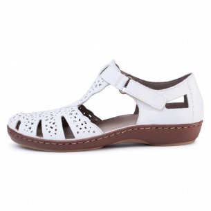 Dámské kožené sandály Rieker 45885-80 bílá