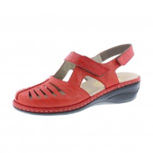 Dámské kožené sandály Rieker 47786-33 červená