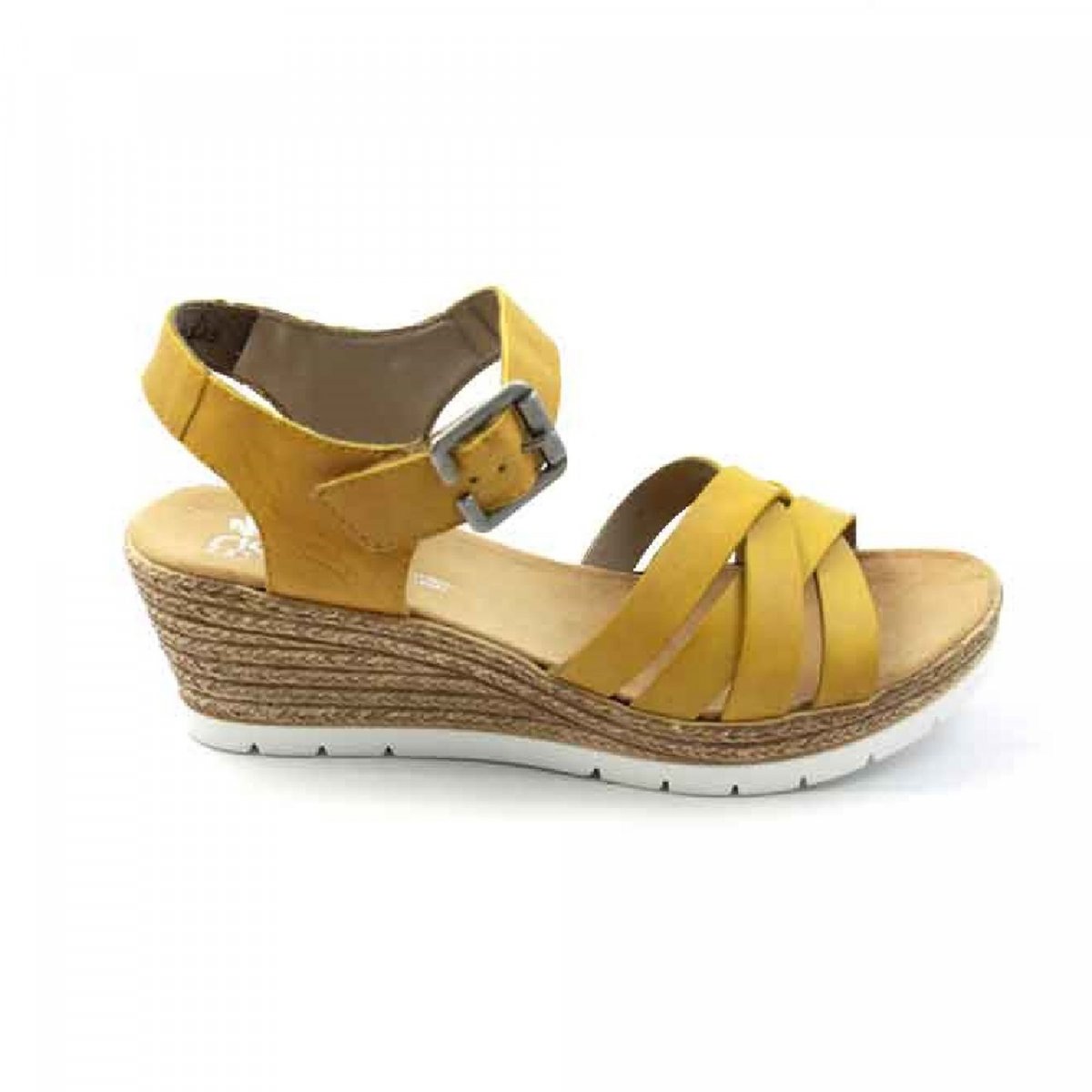 detail Dámské kožené sandály Rieker 61963-68 žlutá