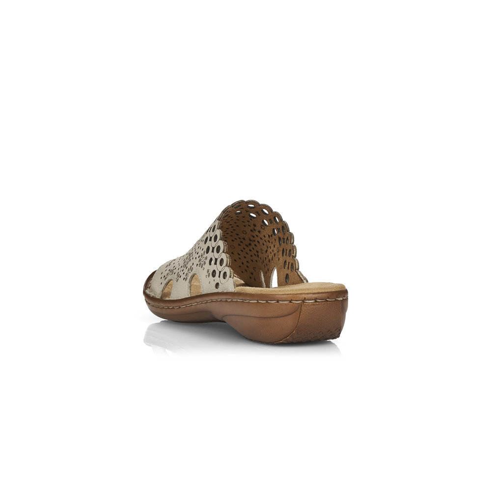 detail Dámské pantofle Rieker 608K6-60 béžová