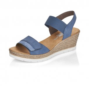Dámské kožené sandály Rieker 61940-14 modrá